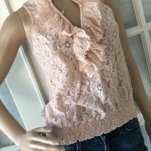 Forever 21 pale champagne pink lace sleeveless top